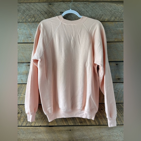 VTG Hanes Peach Embroidered Floral Crewneck Sweater USA Womens *READ* - Picture 6 of 12